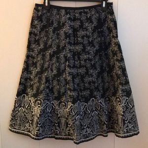 Liz Claiborne A-Line Blue Print Skirt 2 Petite
